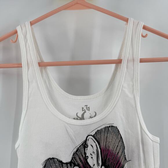 Key Closet Tank Top Size Medium NEW Zebra Ribbed Y2K Style 2000s Cotton USA - Picture 4 of 11
